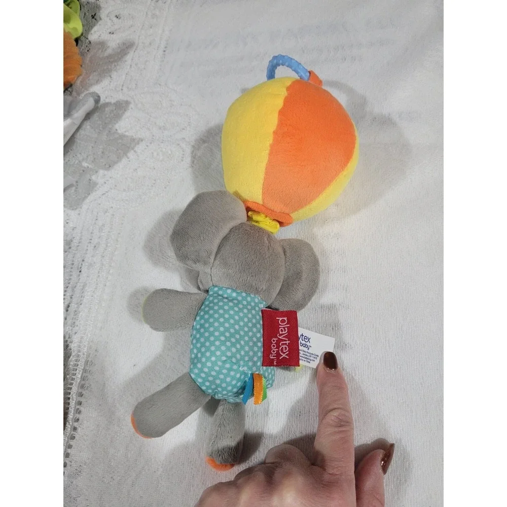Playtex Baby Pull Down Wiggler Toy  Elephant Hot Air Balloon Vibrates